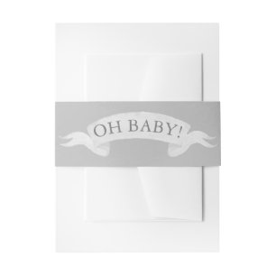 "Oh baby!" GrayTwinkle Little Star Invitation Belly Band