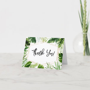 Oh Baby Greenery Baby Shower Thank You Card
