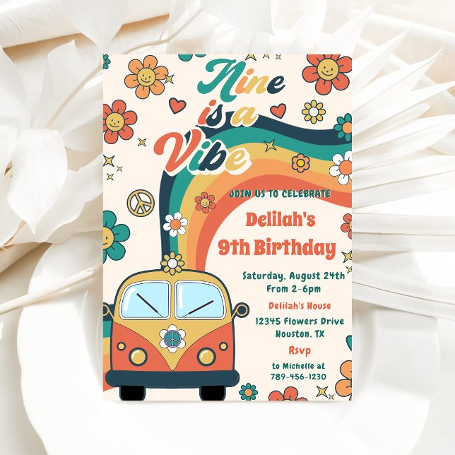 Oh! Baby Groovy Retro Floral Baby Shower Party Invitation (Creator Uploaded)