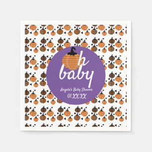 Oh Baby Halloween Confetti Pumpkins Baby Shower Napkin