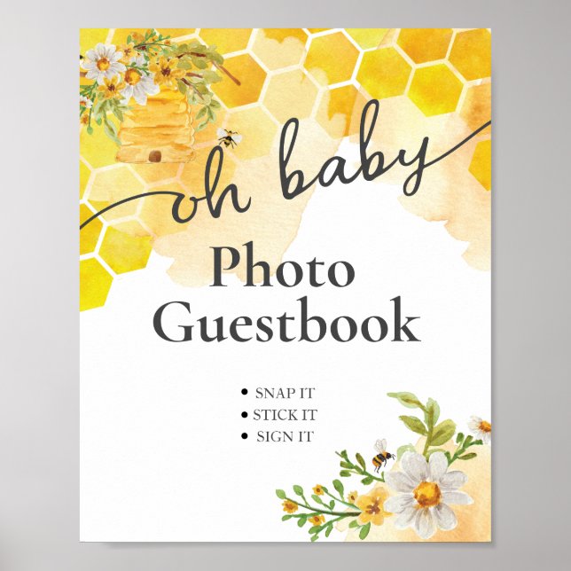Oh Baby Honey Bee Photo Shower Guest Book (Front)