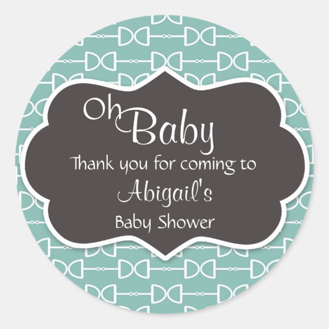 Oh Baby Horse Bit English Snaffle Baby Shower Classic Round Sticker (Front)