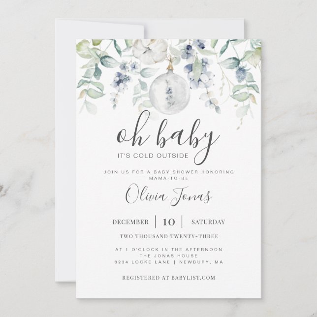 Oh Baby It's Cold Outside Baby Shower Invitation (Front)