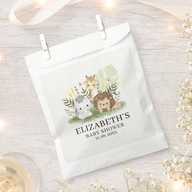 Oh Baby Jungle Animals Baby Shower Favour Bag (Clipped)