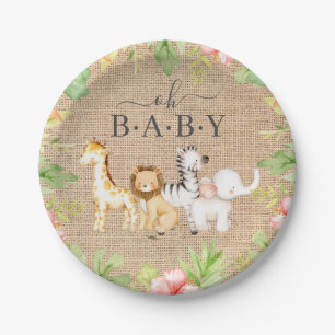 Oh Baby Jungle Baby Shower 7" Plate