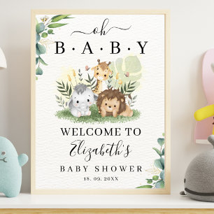 Oh Baby Jungle Baby Shower Boy Poster