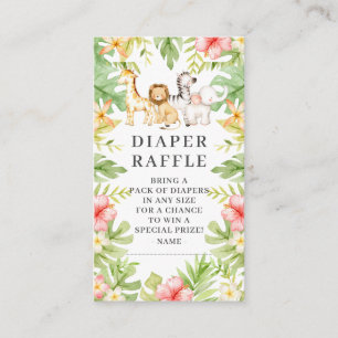 Oh Baby Jungle Baby Shower Diaper Raffle  Enclosure Card