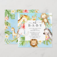 Oh Baby Jungle Baby Shower  Invitation