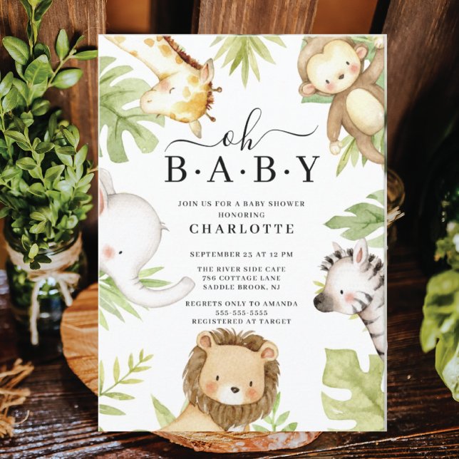 Oh Baby Jungle Baby Shower  Invitation (Creator Uploaded)