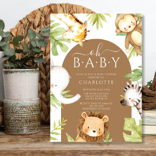 Oh Baby Jungle Baby Shower Invitation