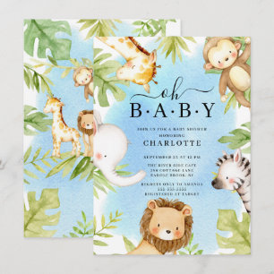 Oh Baby Jungle Baby Shower  Invitation