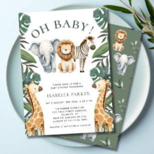 Oh Baby Jungle Safari Baby Shower Invitation