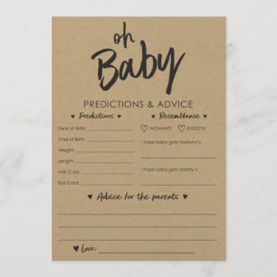 Oh Baby Kraft Predictions and Advice Card