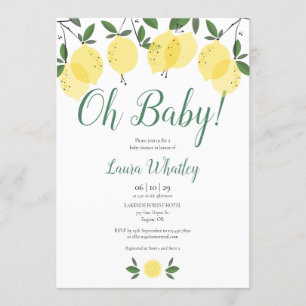 Oh Baby Lemons Baby Shower Invitation