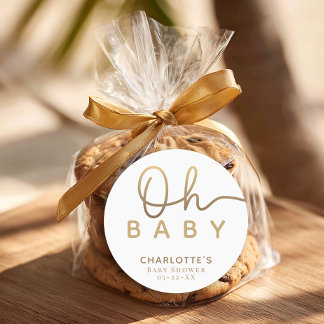 Oh Baby Little Pearl Ocean Baby Shower Favor  Classic Round Sticker