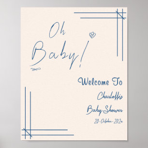 Oh Baby! Minimalist Baby Shower Gender Neutral Poster