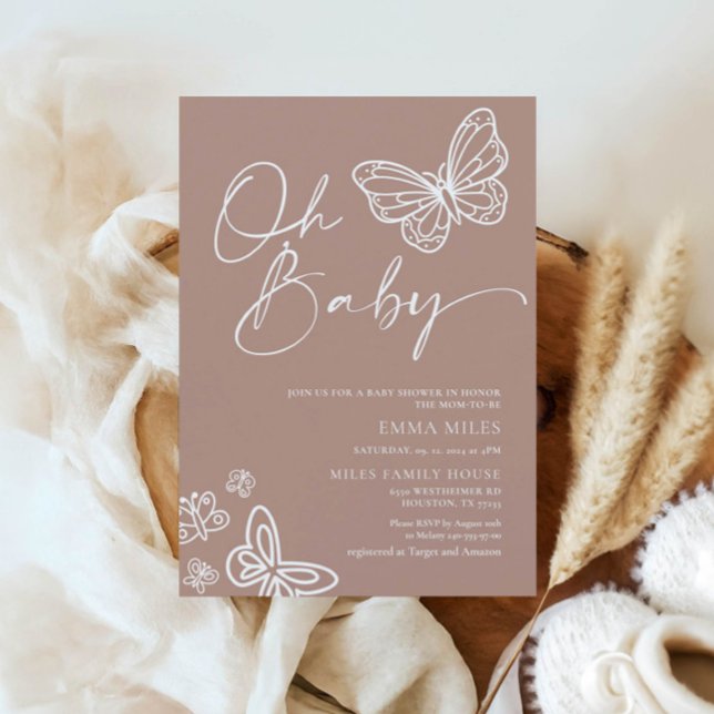 Oh Baby Minimalist Baby Shower Invitation (Creator Uploaded)