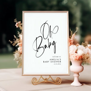 Oh Baby Minimalist Elegant Handwritten Script Poster