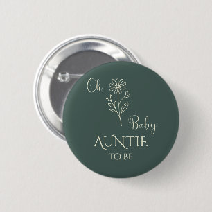 Oh Baby Minimalist Wildflower Auntie-to-be 6 Cm Round Badge