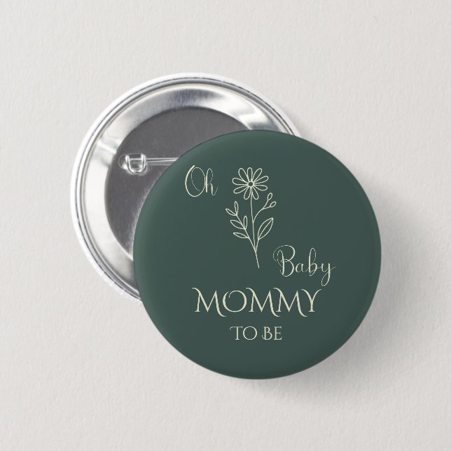 Oh Baby Minimalist Wildflower Mommy-to-be 6 Cm Round Badge (Front & Back)