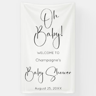 Oh Baby Modern Script Baby Shower Banner