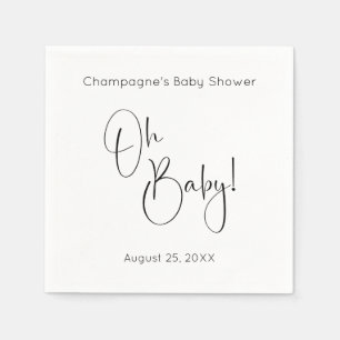 Oh Baby Modern Script Baby Shower Napkin