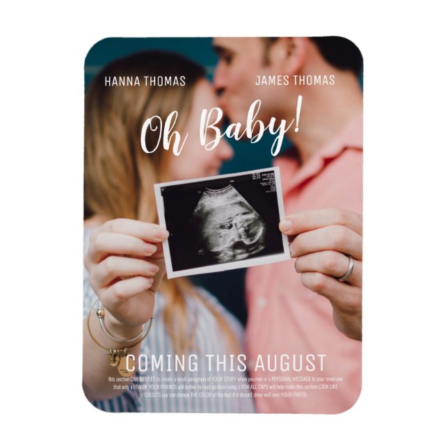 Oh Baby Movie Poster Style Announcement Magnet (Vertical)