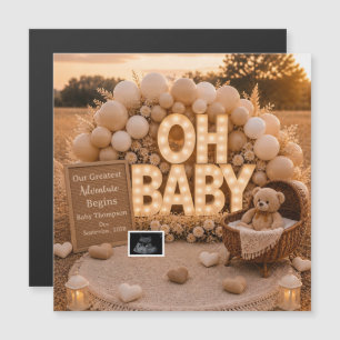 Oh Baby Neutral pregnancy announcement keepsake 