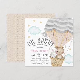 Oh Baby Neutral Woodland Teddy Bear Baby Shower Invitation