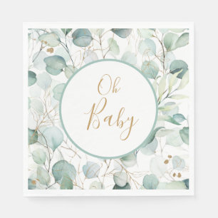 Oh Baby Paper Napkins Eucalyptus Baby Shower