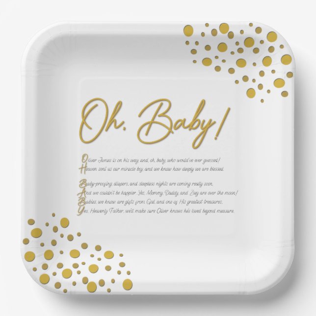 Oh Baby PAPER PLATES (Front)