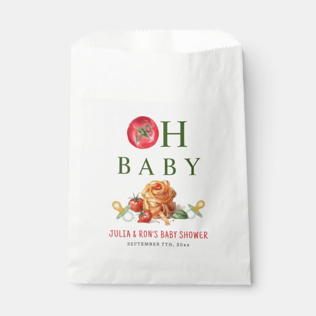 Oh Baby Pasta & Pacifiers Baby Shower Favour Bag (Front)