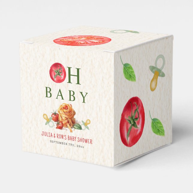 Oh Baby Pasta & Pacifiers Baby Shower Favour Box (Front Side)