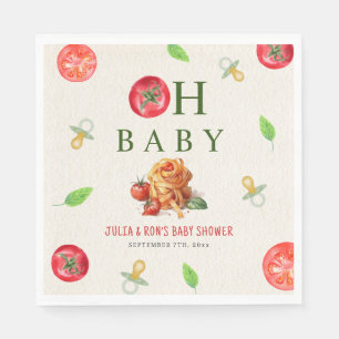 Oh Baby Pasta & Pacifiers Baby Shower Foam Board Napkin
