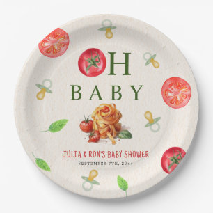 Oh Baby Pasta & Pacifiers Baby Shower Paper Plate