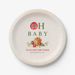 Oh Baby Pasta & Pacifiers Baby Shower Paper Plate
