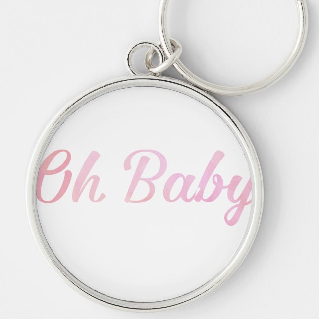 Oh Baby Personalise This Pink Girly Girl Key Ring (Front)