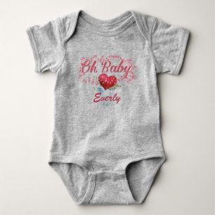 Oh Baby Personalised Girly Winged Heart Bubbles Bodysuit