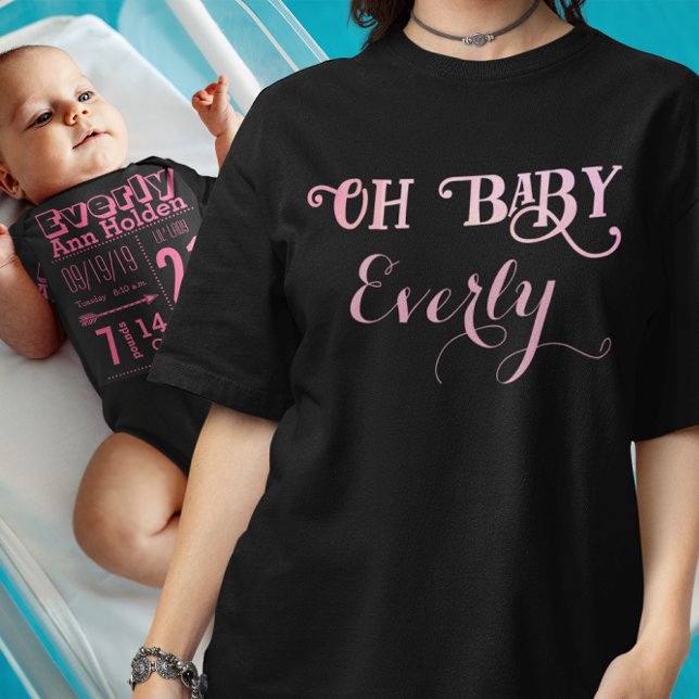 Oh Baby Personalised Pink Girly Girl Baby Bodysuit (Creator Uploaded)