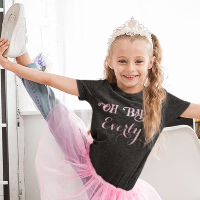 Oh Baby Personalised Pink Girly Girl Baby T-Shirt (Creator Uploaded)