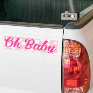Oh Baby Personalised Pink Girly Girl Bumper Sticker