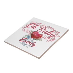 Oh Baby Personalised Pink Girly Girl Ceramic Tile