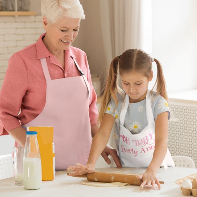 Oh Baby Personalised Pink Girly Girl Kids Apron (Creator Uploaded)