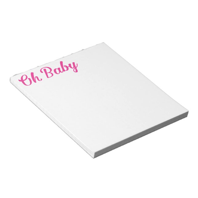 Oh Baby Personalised Pink Girly Girl Notepad (Angled)