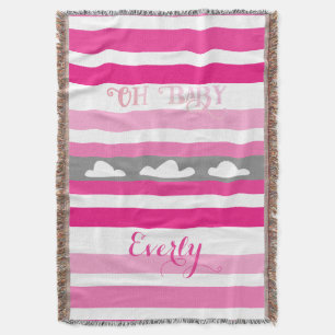 Oh Baby Personalised Pink Girly Girl Throw Blanket