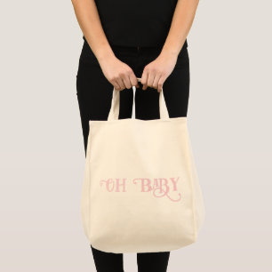Oh Baby Personalized Pink Girly Girl Tote Bag