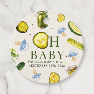 Oh Baby Pickles & Pacifiers Boy Baby Shower Favour Tags