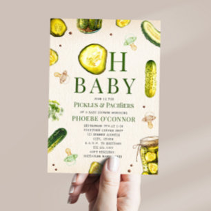 Oh Baby Pickles + Pacifiers Neutral Baby Shower Invitation