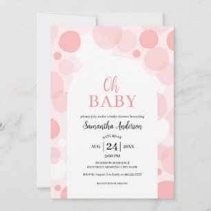 Oh Baby pink arch Polka Dots Girl Baby Shower Invitation
