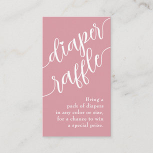 Oh Baby! Pink Girl Baby Shower Diaper Raffle Enclosure Card